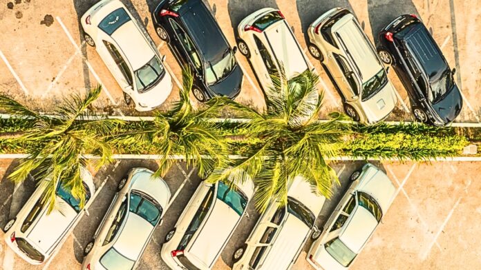 sunny day car parking