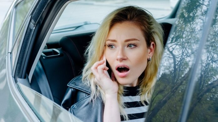 woman in car