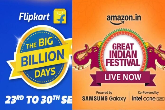 फ्लिपकार्ट और अमेजन की सेल शुरू हुई। X/@Flipkart and @amazonIN