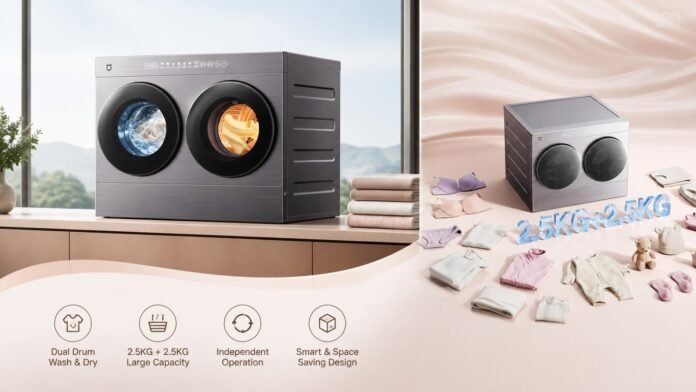 Xiaomi ने चीन में Mijia Mini Twin-Tub Washer-Dryer 5kg लॉन्च की।